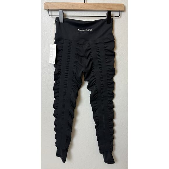 NWT Sweetflexx Hi-Rise Resistance Band Leggings Size 2 Black Workout Gym Fitness - Picture 2 of 4